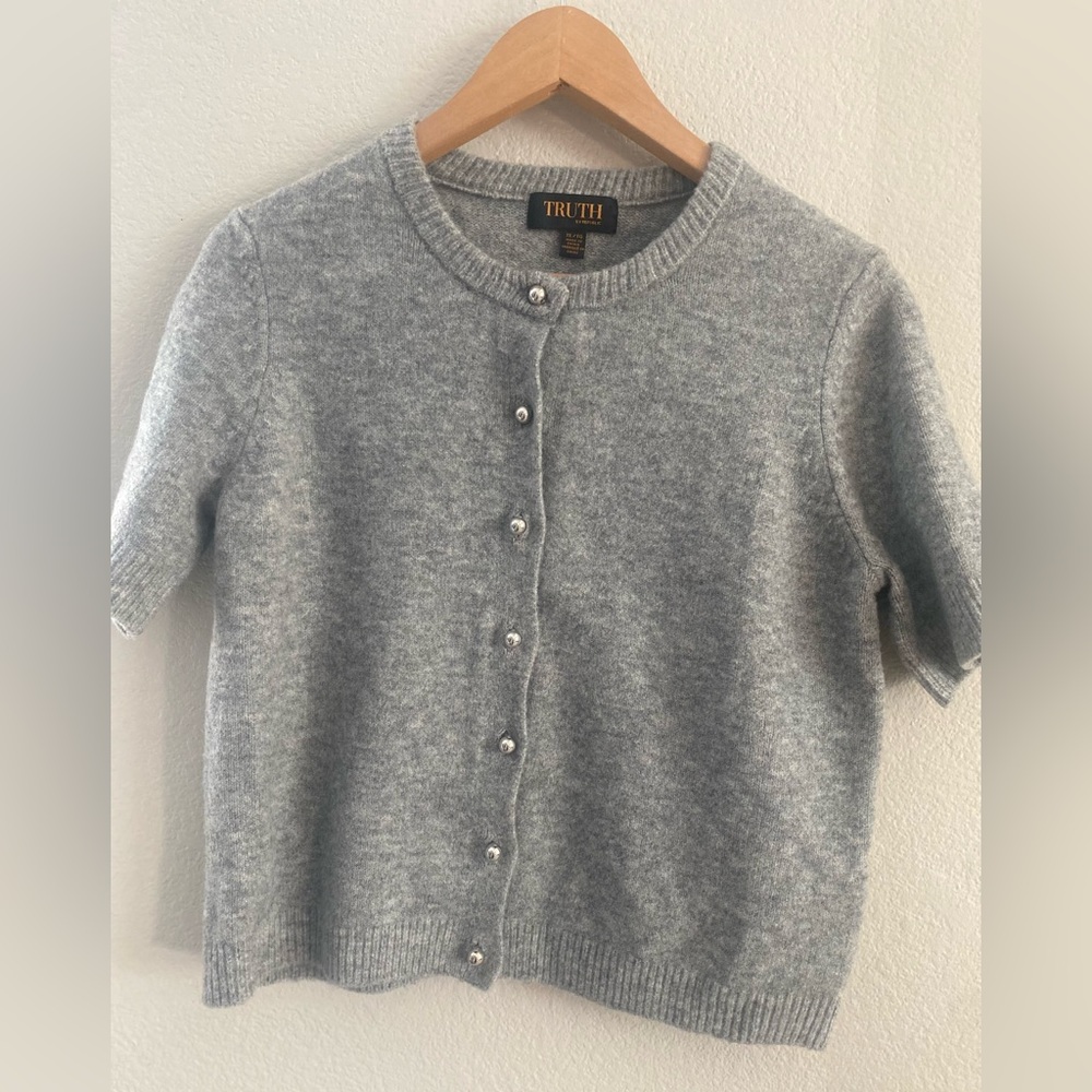 Truth by Republic Light Gray Women's Cardigan Size XL - Picture 2 of 8